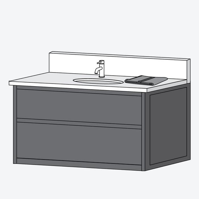 Countertop Maintenance Option 2 Step 1 - Lay a wet towel on the vanity top, over the stain