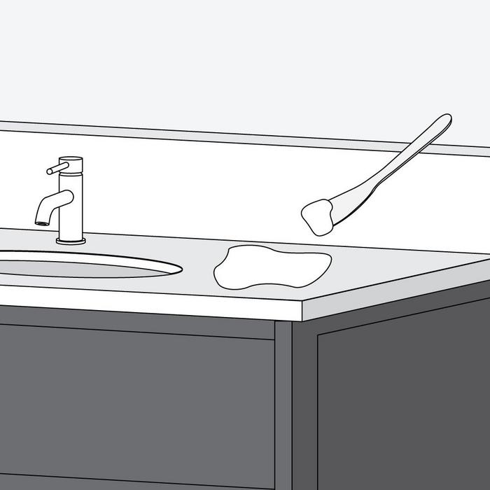 Countertop Maintenance Option 3 Step 3 - wet the stain with water and cover with a thick layer of paste