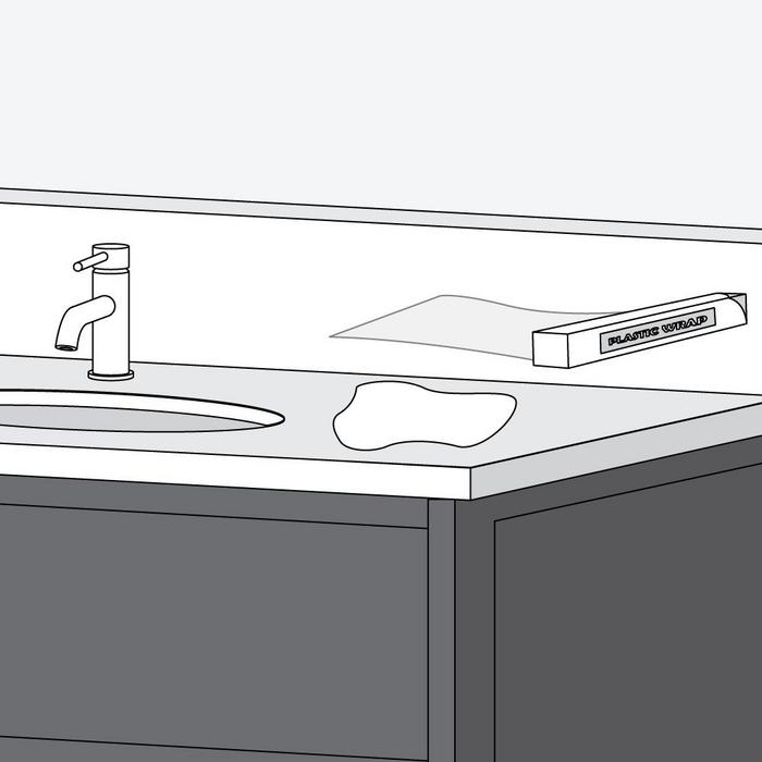 Countertop Maintenance Option 3 Step 4 - cover the mixture with plastic wrap and let sit for at least 24 hours