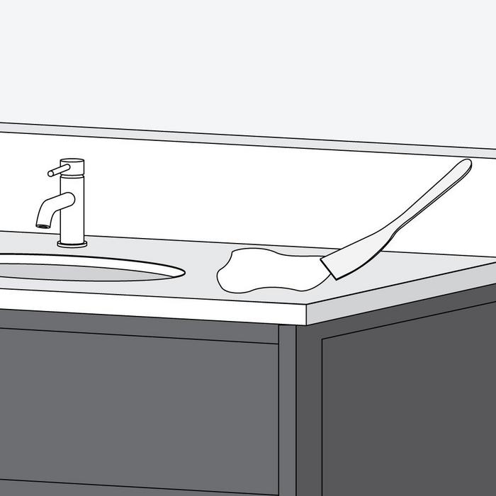 Countertop Maintenance Option 3 Step 5 - remove the paste by scraping it off with a wooden utensil to avoid damaging the stone