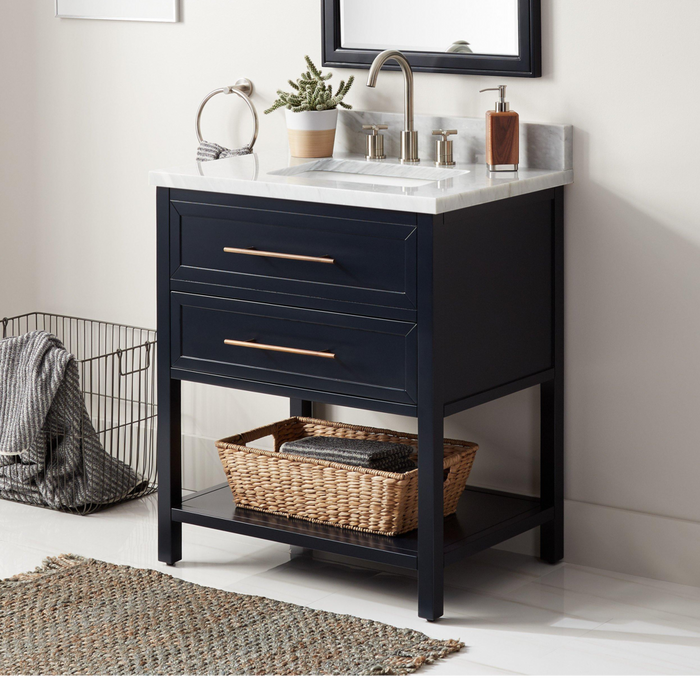 30" Robertson Console Vanity for Rectangular Undermount Sink - Black