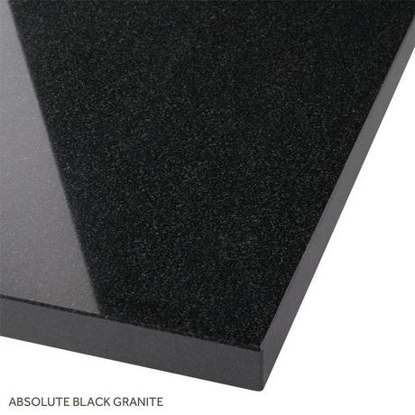 37" X 22" 3CM Granite Top with Left Offsest Rect Undermount Sink - Absolute Black - 8" Faucet Holes