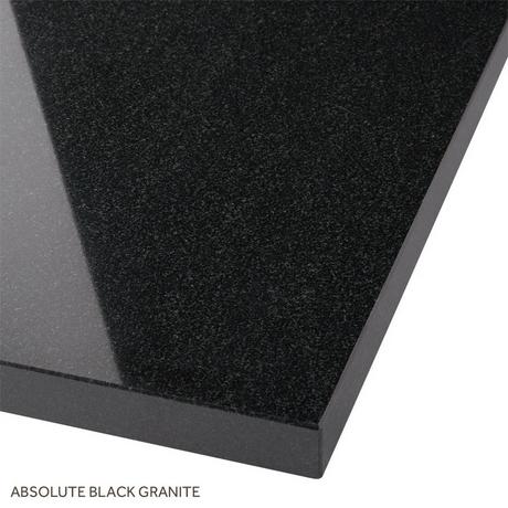 43" x 22" 3cm Granite Vanity Top For Left Offset Rectangular Undermount Sink-White-Abs Blk-8"