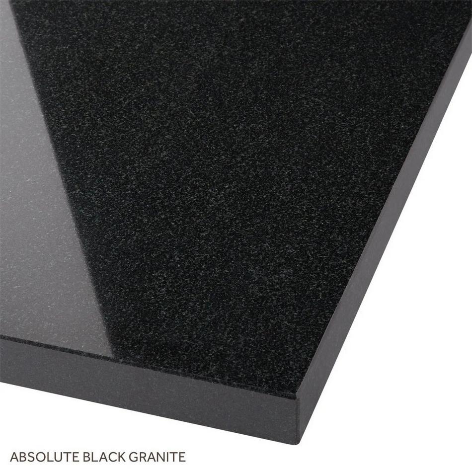 43" x 22" 3cm Granite Vanity Top For Left Offset Rectangular Undermount Sink-White-Abs Blk-8", , large image number 2