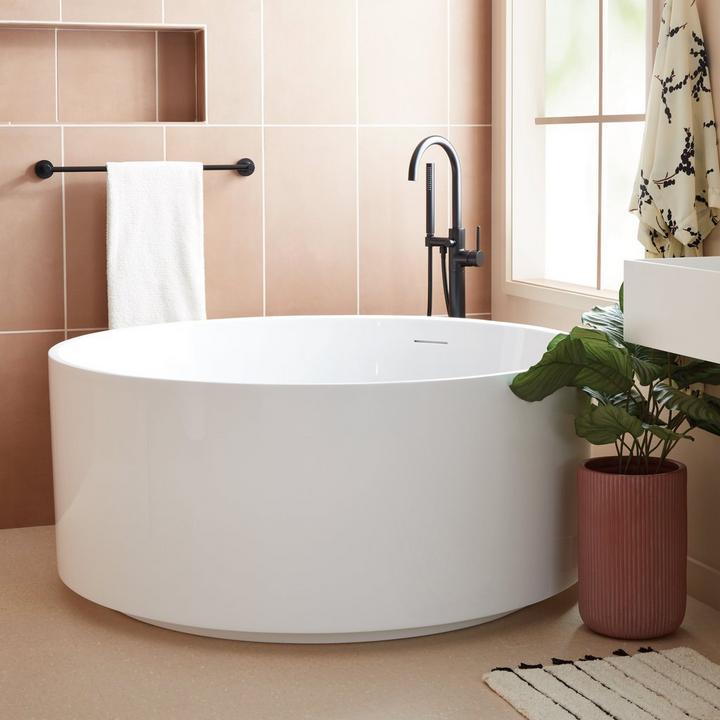 55" Dempsey Round Acrylic Freestanding Tub