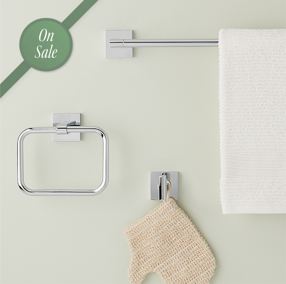 Hibiscus Bath Accessory Set - Chrome