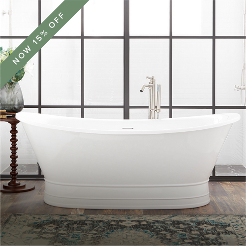 69" Desborough Acrylic Freestanding Double-Slipper Tub