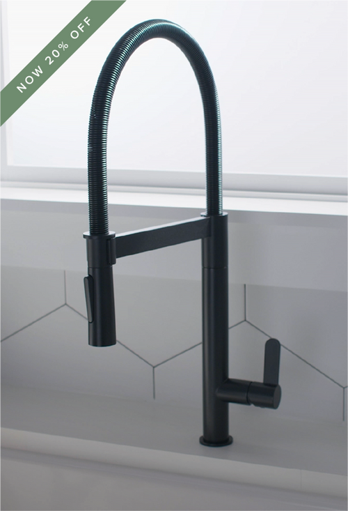 Ocala Single-Hole Kitchen Faucet with Pull-Down Spring Spout in Matte Black
