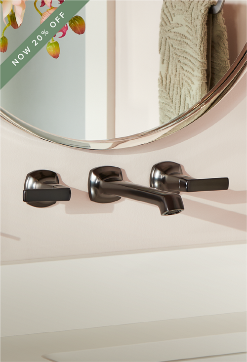 Sefina Wall-Mount Bathroom Faucet in Gunmetal