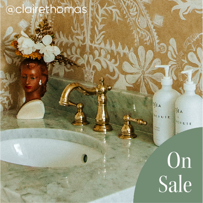 Enid Widespread Bathroom Faucet - Overflow - Polished Brass