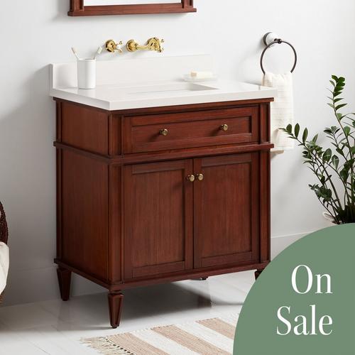 30 inch Elmdale Vanity for Rectangular Undermount Sink - Antique Brown