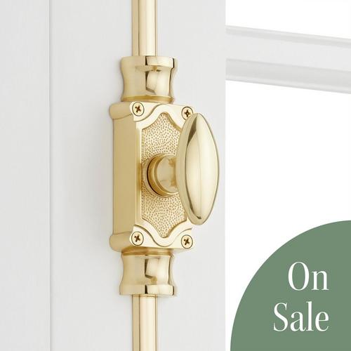 Corabel Brass Window Cremone Bolt - Polished Brass