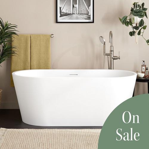 59" Eden Acrylic Freestanding Tub - Matte White