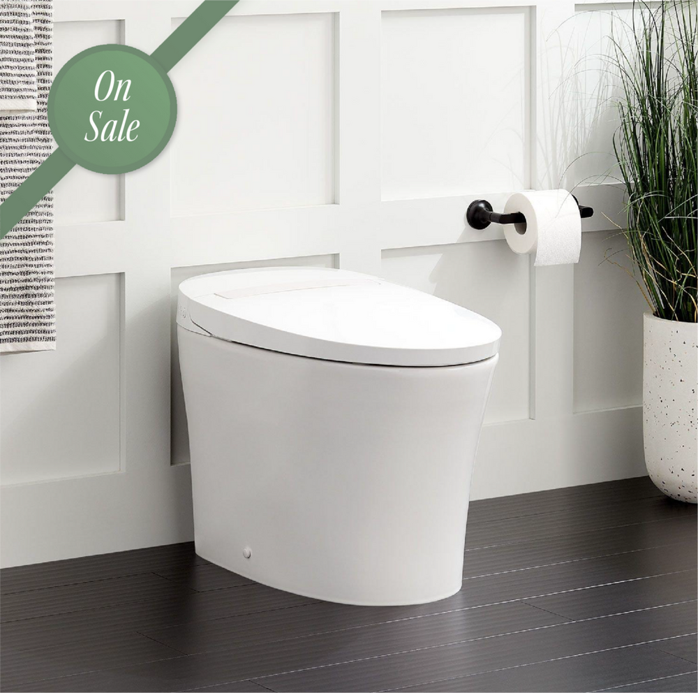 Narelle One-Piece Elongated Tankless Battery Operated Toilet