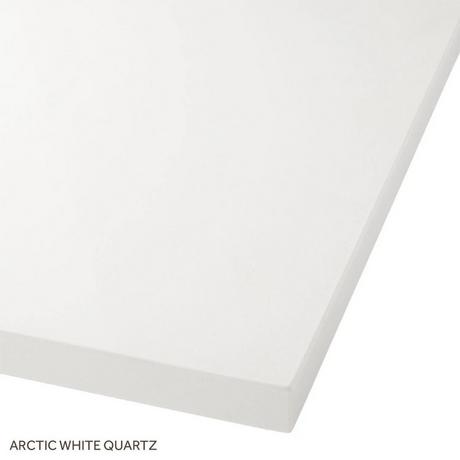 61" x 22" 3cm Quartz Double Vanity Top for Rectangular Undermount Sinks - Arctic White