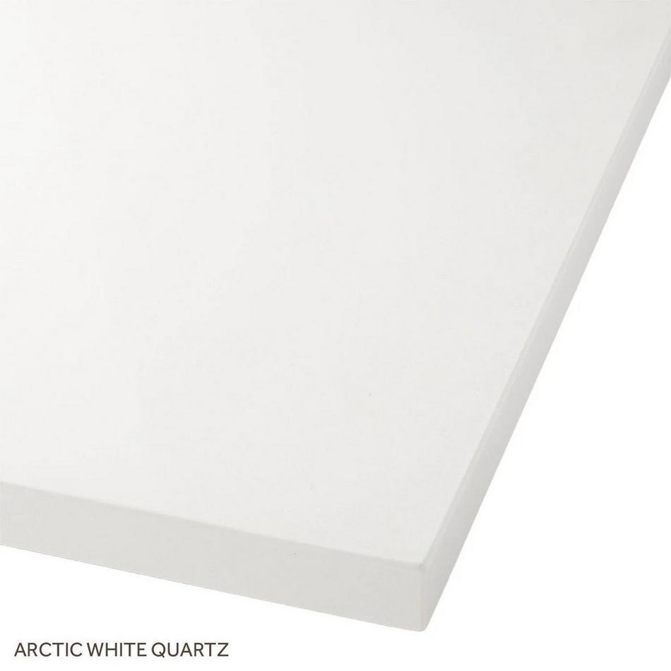73"x22" 3cm Quartz Top for Undermount Sinks - Arctic White - White Porcelain Sink, , large image number 2
