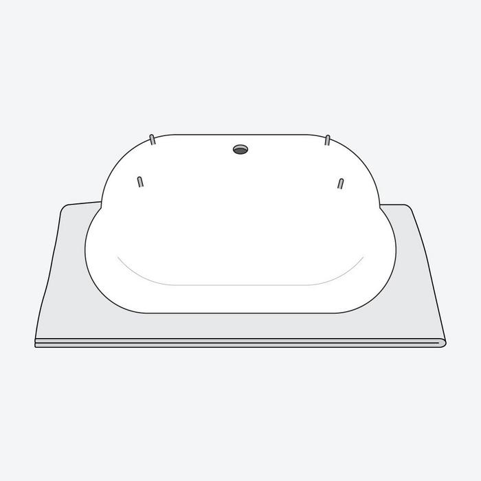 Step 1 - carefully lay the tub upside down on a folded blanket or other padding so the bottom of the tub is facing up