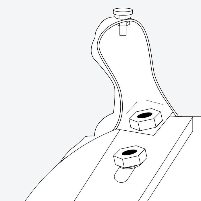 Step 5 - fit the foot to the bar and tub. Secure the foot to the end of the bar with a flat washer, locking washer and bolt