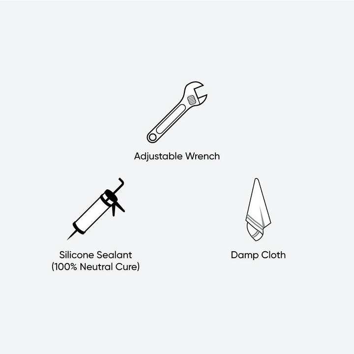 How to attach a plinth to an acrylic tub tools & materials - adjustable wrench, silicone sealant, damp cloth