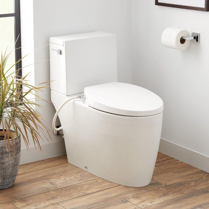 Kerrick Dual-Flush Two-Piece Elongated Toilet with bidet seat