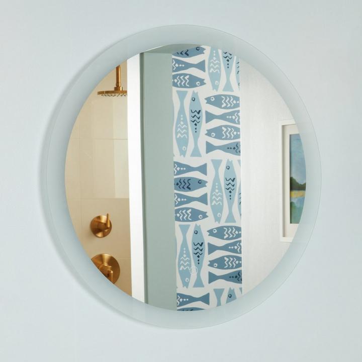 Morse Round Lighted Mirror with Tunable LED for coastal interior design