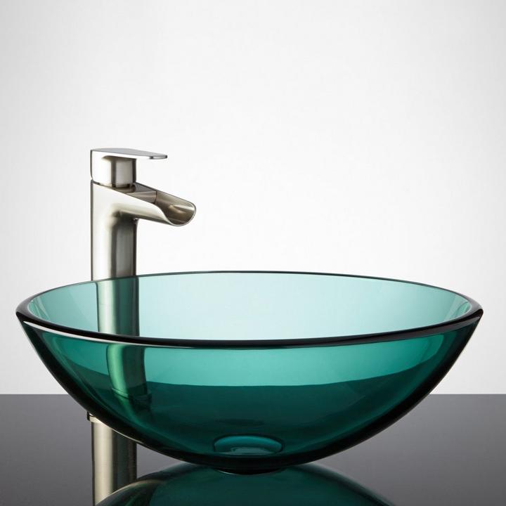 Cutler Green Glass Round Vessel Sink
