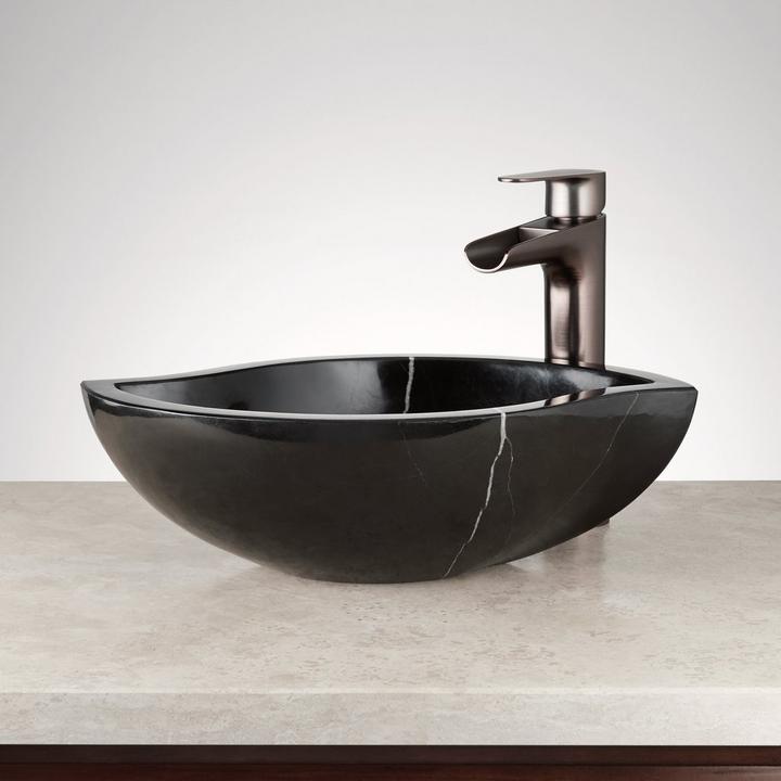 Natural stone vessel sink