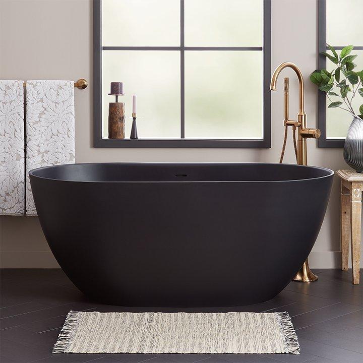 sophisticated matte black freestanding tub