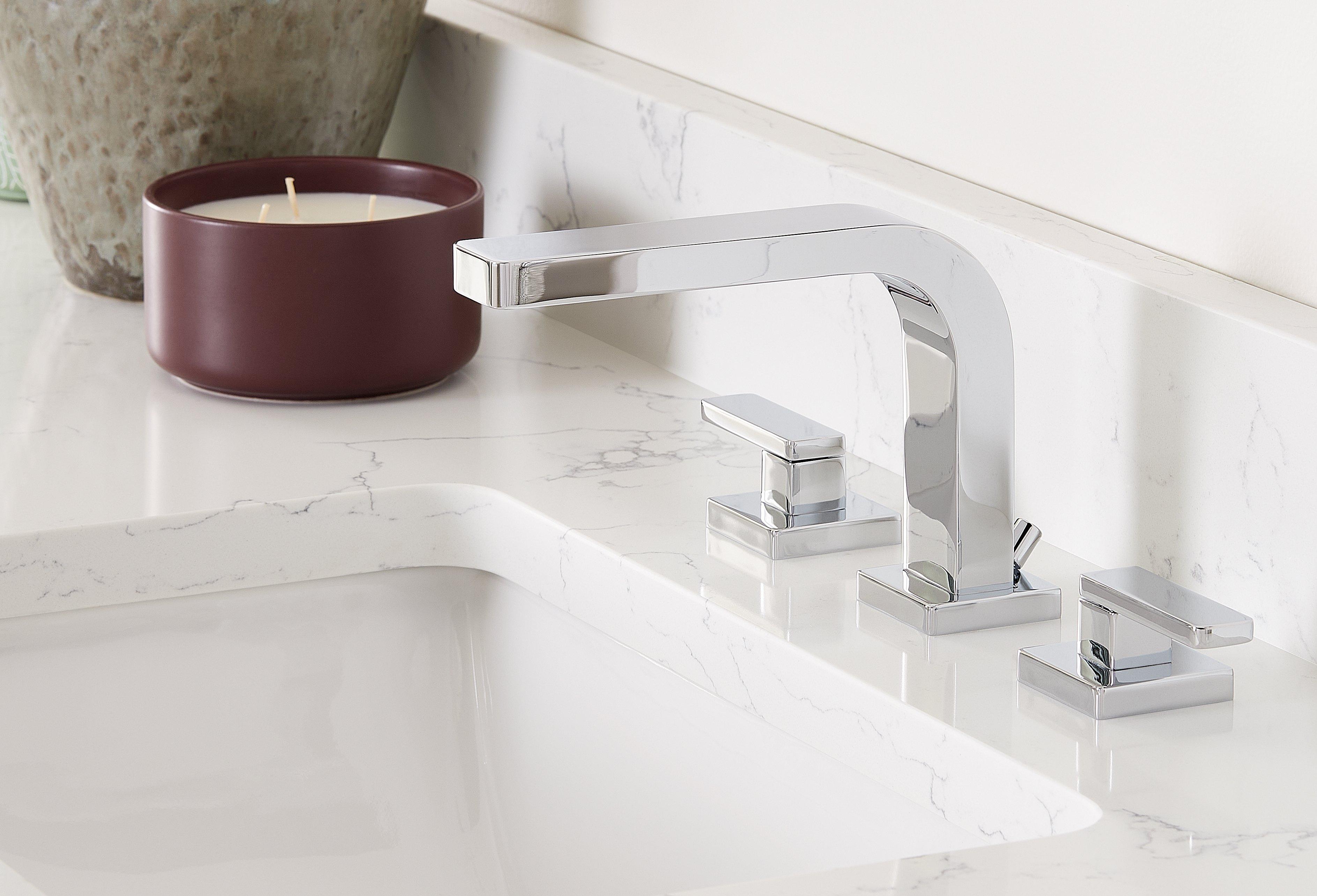 Hibiscus Widespread Faucet in Brushed Nickel