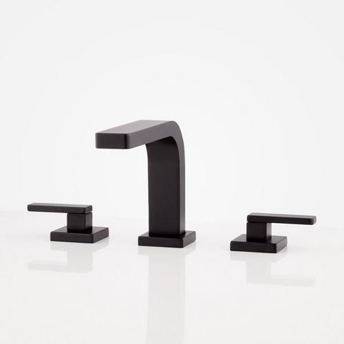 Hibiscus Widespread Bathroom Faucet in Matte Black