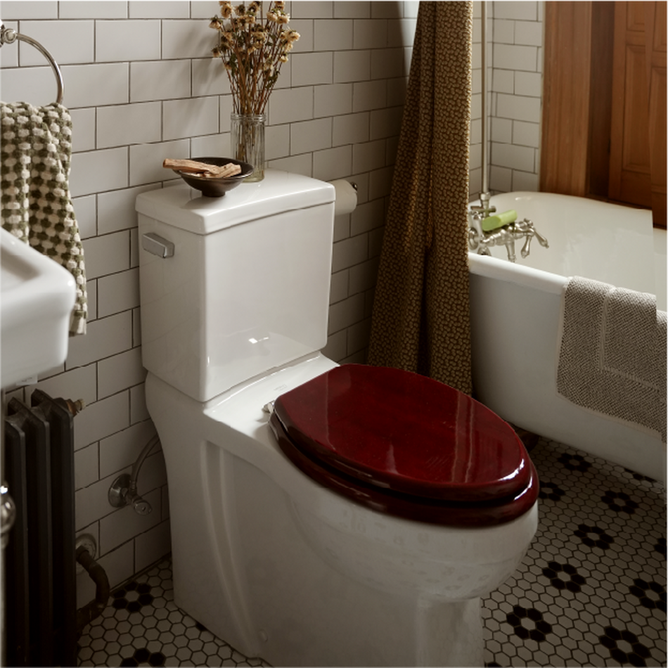 Luxury Toilet Seat - Mahogany - Chrome Standard Hinges - Elongated Bowl