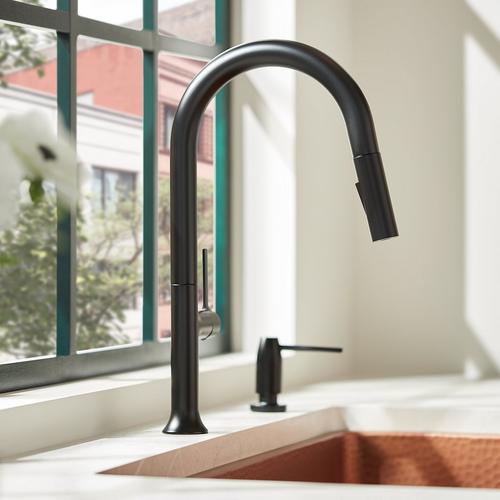 Bok Single-Hole Pull-Down Kitchen Faucet in Matte Black
