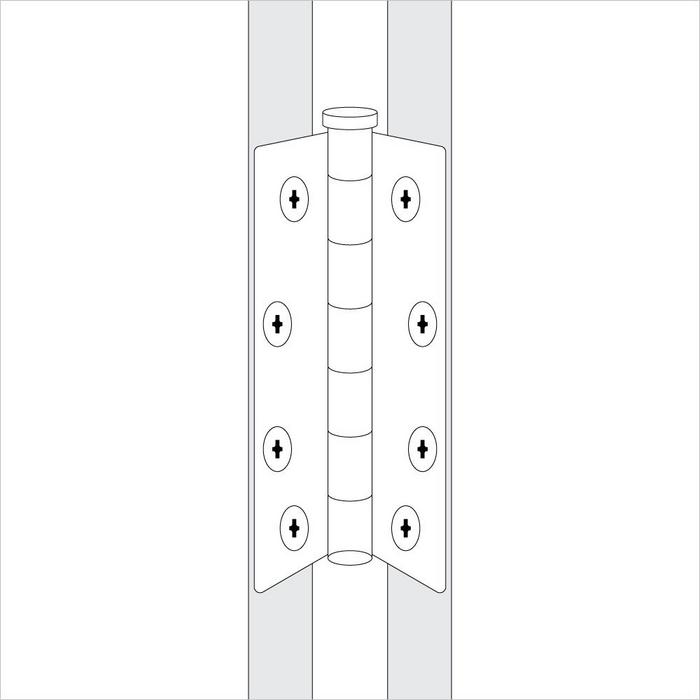 Diagram of butt hinge for cabinet hardware installation