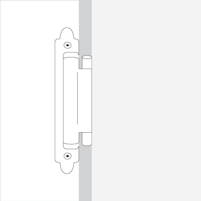 Diagram of inset hinge for cabinet hardware installation
