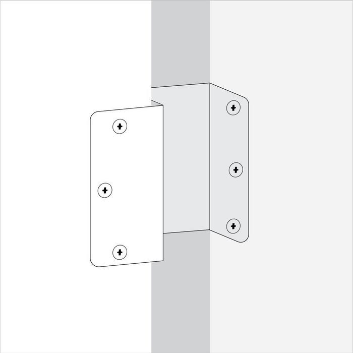Diagram of offset hinge for cabinet hardware installation