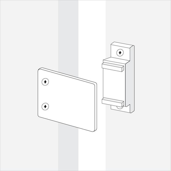 Diagram of magnetic latch for cabinet installation