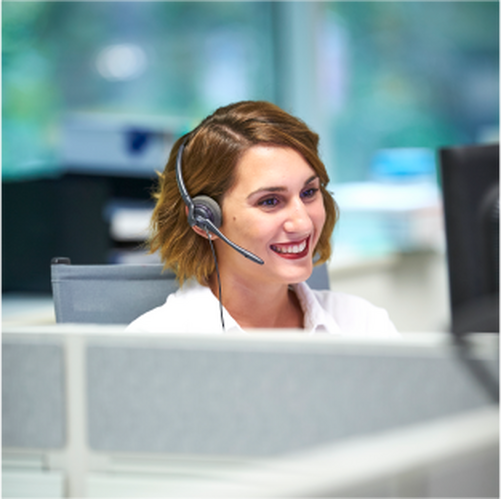 IT representative with headset on