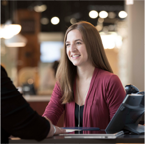 sales associate smiling