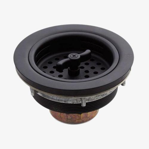 3-1/2" Wing Nut Basket Strainer in Flat Black