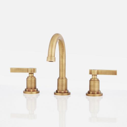 Greyfield Widespread Bathroom Faucet in Aged Brass