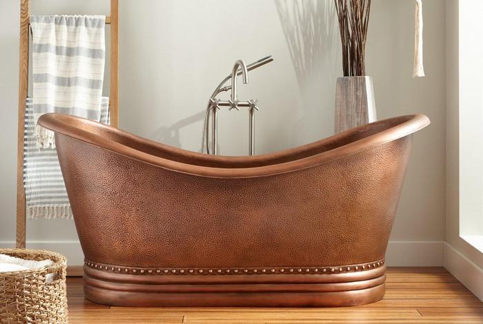 72" Paige Copper Double-Slipper Tub for cleaning copper