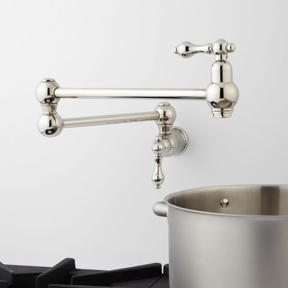 Vivan Retractable Wall-Mount Pot Filler Faucet - Polished Nickel