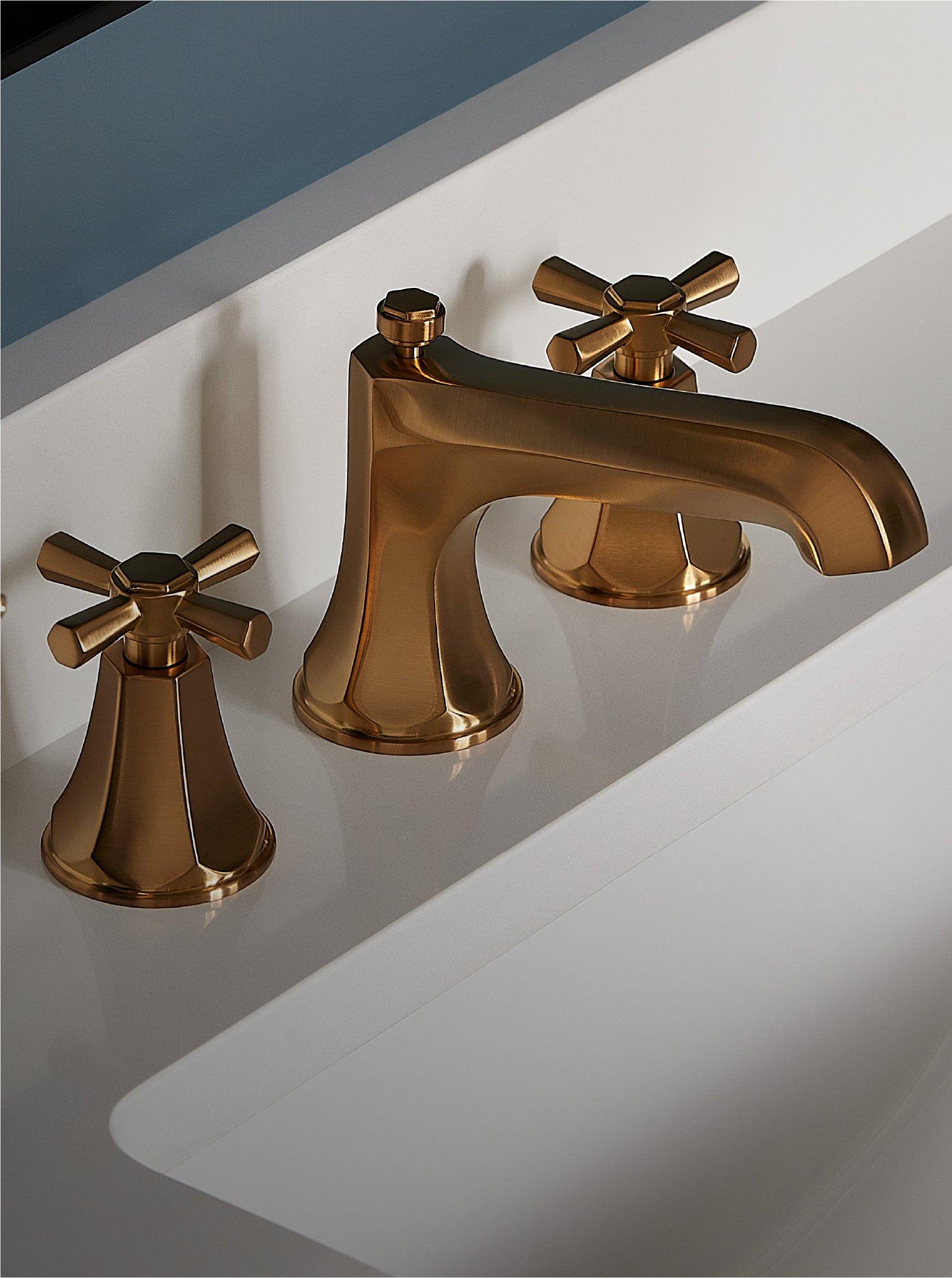 Elita Widespread Bathroom Faucet in Brushed Gold
