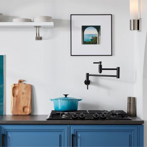 brutalist kitchen with Bok Kitchen Faucet in Matte Black