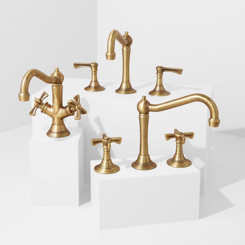 Marceau Bathroom Collection in Aged Brass