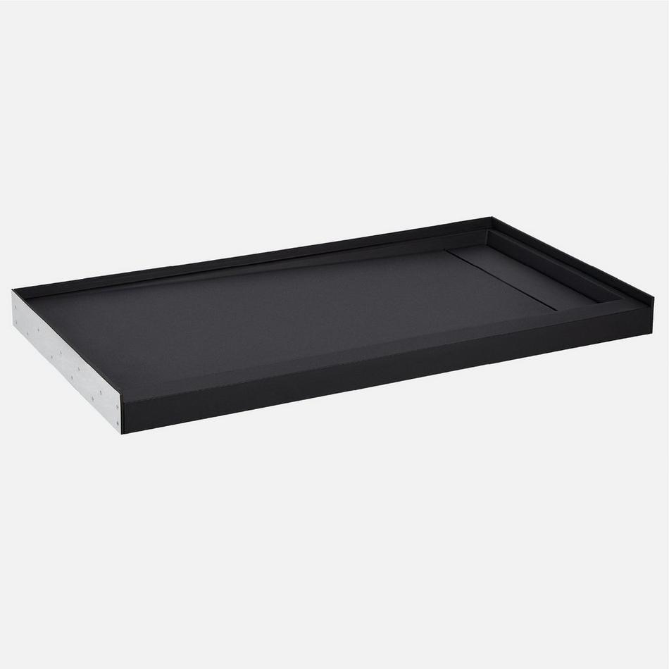 Solid Surface Stone Shower Base - Matte Black