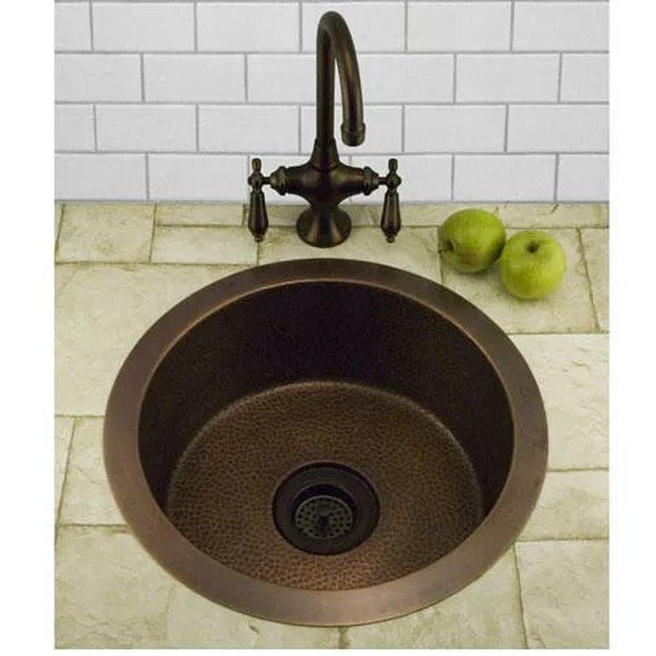 18" Bluffton Hammered Copper Drum Sink, , large image number 0