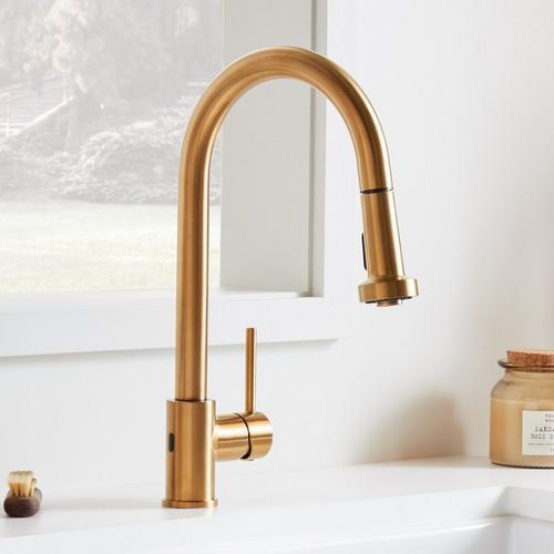 Ridgeway Pull-Down Touchless Kitchen Faucet in Brushed Gold