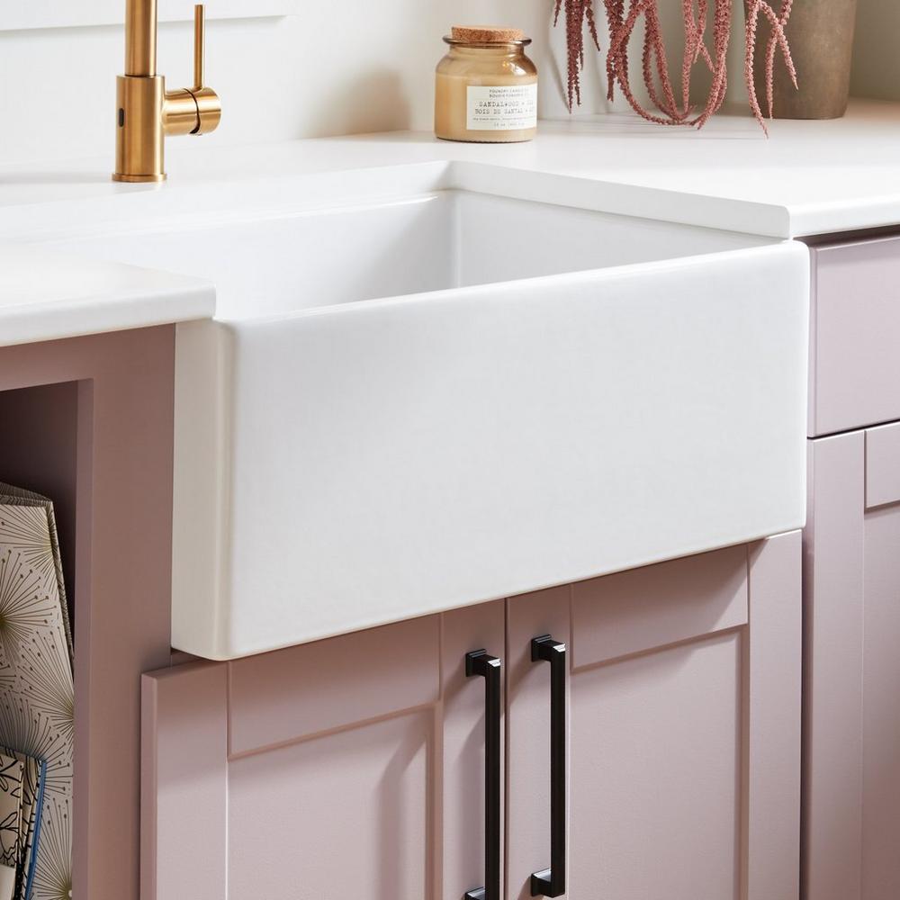 20" Rowena Fireclay Farmhouse Sink - White