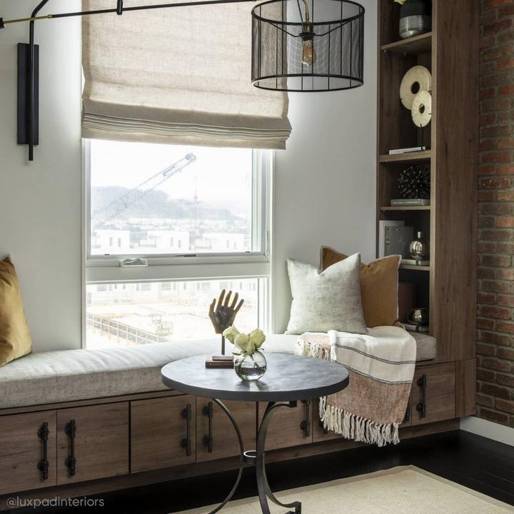 craftsman style living room featuring the Keating Iron Pipe Cabinet Pull in Black Powder Coat